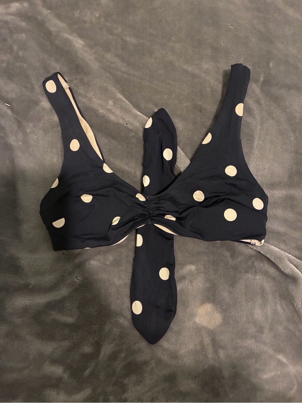 Vintage Navy Polka Dot Bikini Top